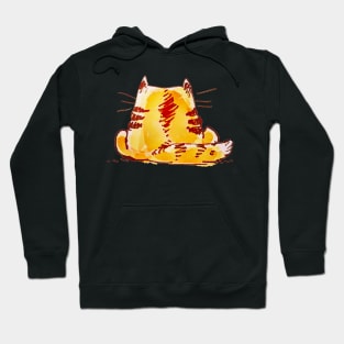 reckless tabby cat sit on floor Hoodie